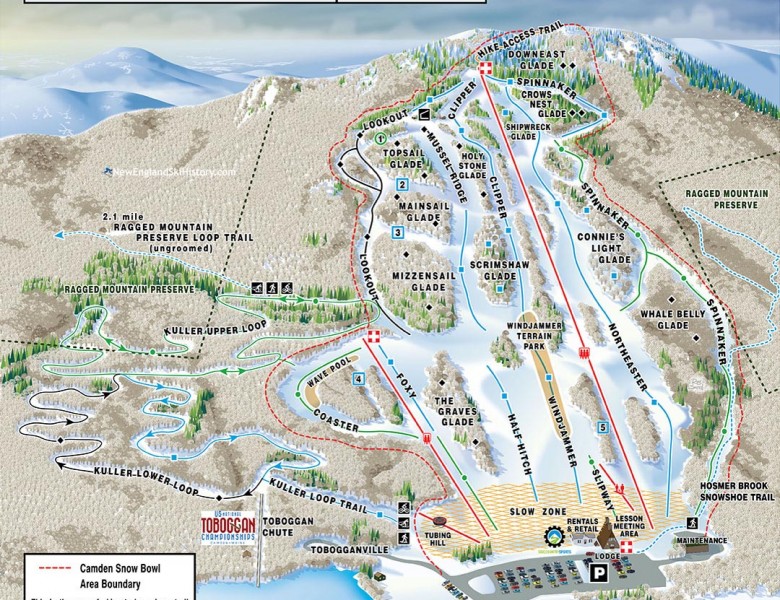 2023-24 Camden Snow Bowl Trail Map