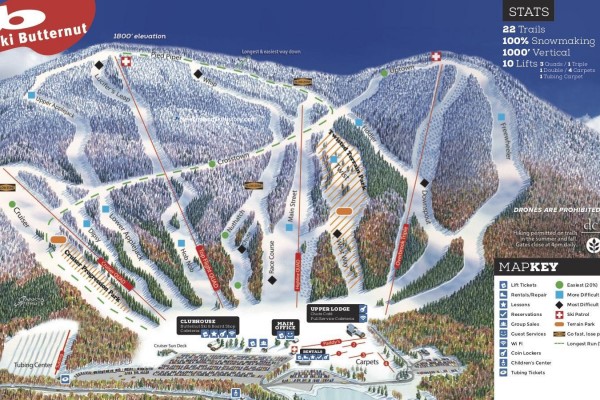 2021-22 Ski Butternut Trail Map