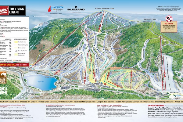 2021-22 Cannon Mountain Trail Map