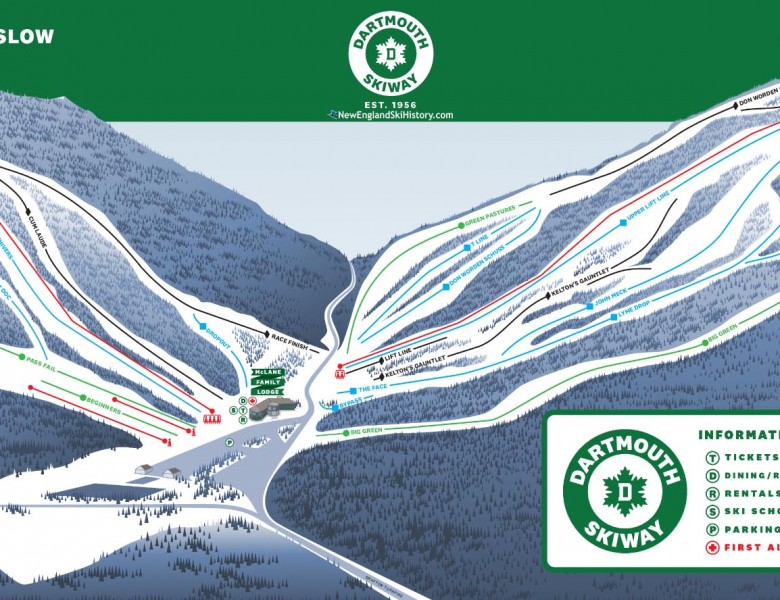 2022-23 Dartmouth Skiway Trail Map
