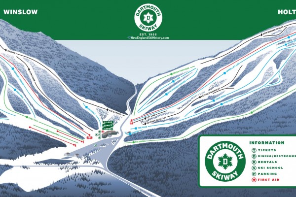 2023-24 Dartmouth Skiway Trail Map