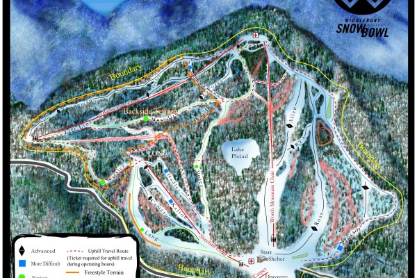 2021-22 Middlebury College Snow Bowl Trail Map