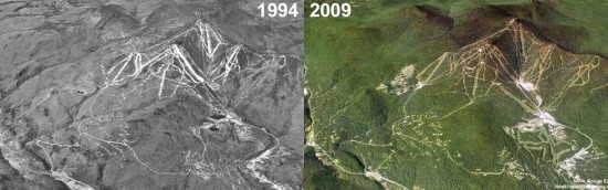 Killington Aerial Imagery, 1994 vs. 2009