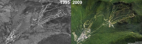 Smugglers' Notch Aerial Imagery, 1995 vs. 2009